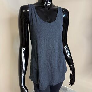 Lululemon Gray Racerback Tank Top Flowy Lightweight Soft Silicone Logo Size 6